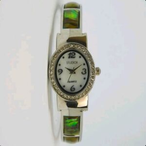 STUDIO TIME STD911T Cuff Bracelet Quartz Women's Watch Sz. 6 1/2"